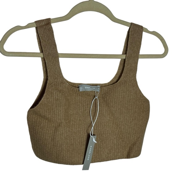 Everlane Wool Blend Crop Top in Camel Brown, NWT, Medium - Picture 2 of 8
